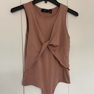 Mauve Twist Front Bodysuit
